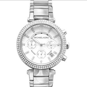 Michael Kors Parker Silver Chronograph Watch